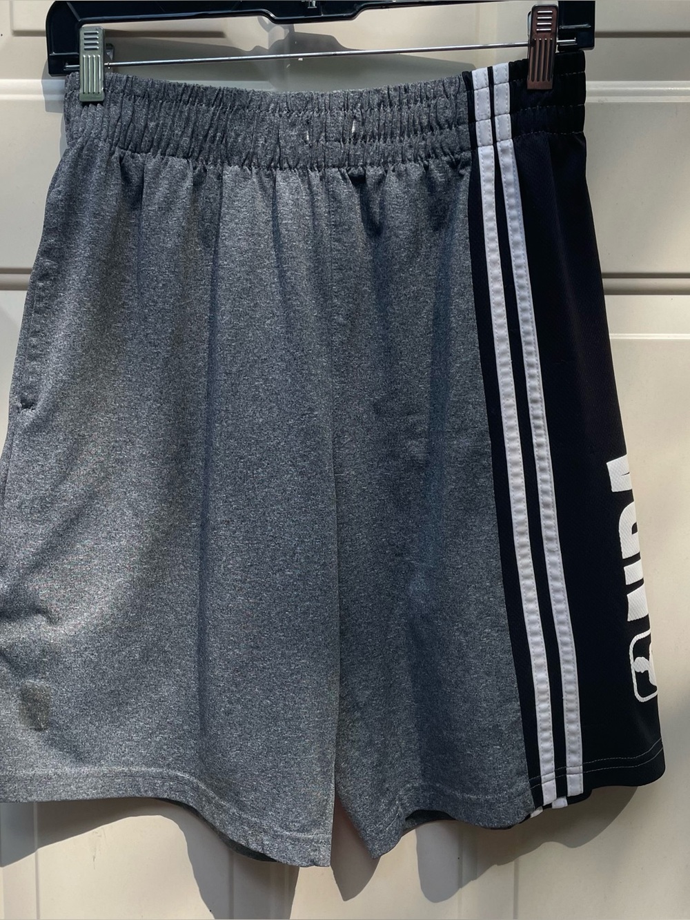 NBA gray black White logo basketball shorts Men Small